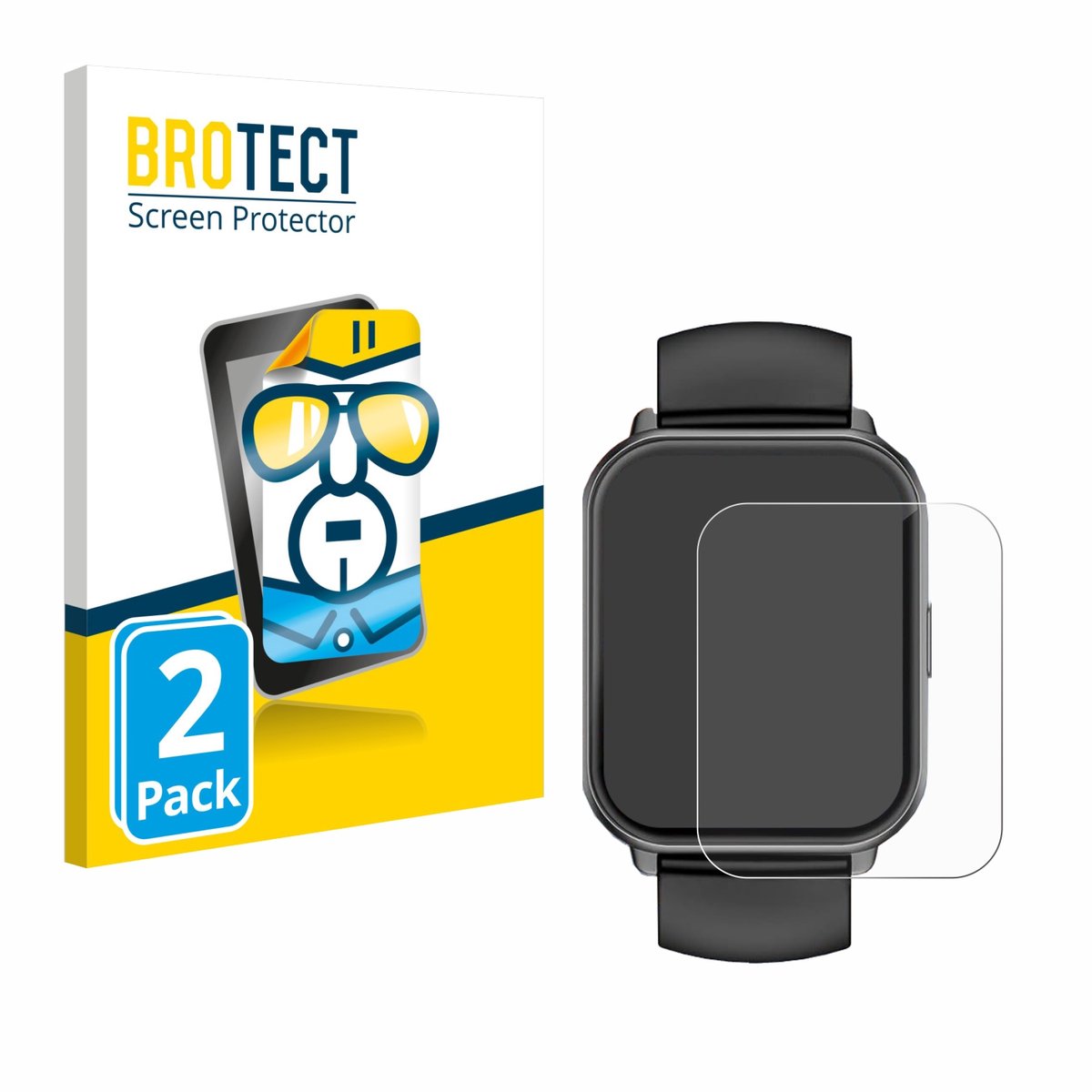 BROTECT - Screenprotector voor Huakua 1,65" - Folie Beschermfolie transparant 2 Stuks