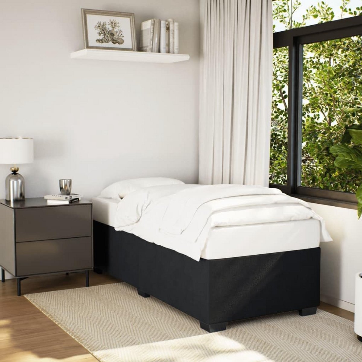 Velours Bedframe Zwart 80x200 cm Stapelbed