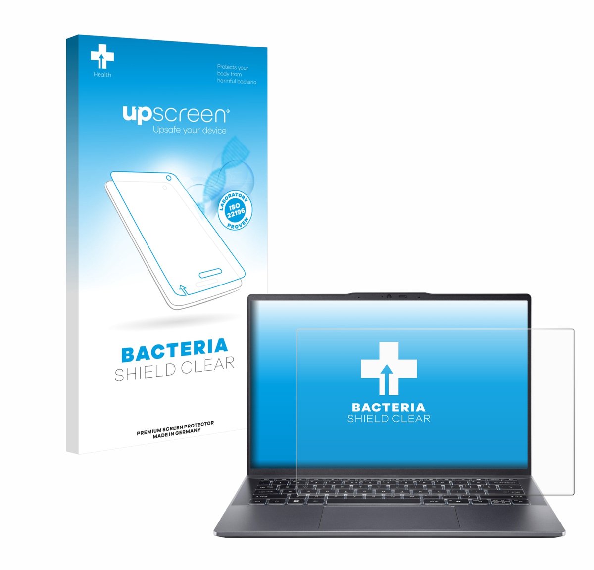 upscreen - Screenprotector voor Acer Swift Go 14 OLED - Folie Beschermfolie transparant antibacterieel