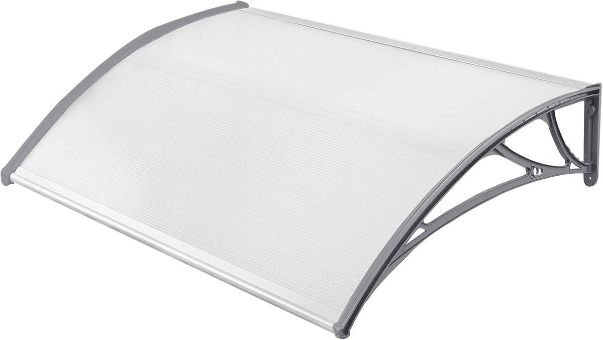 Robuuste Deur- en Raamluifel - Doorzichtig Polycarbonaat Overkapping met Aluminium Frame (100x150cm)
