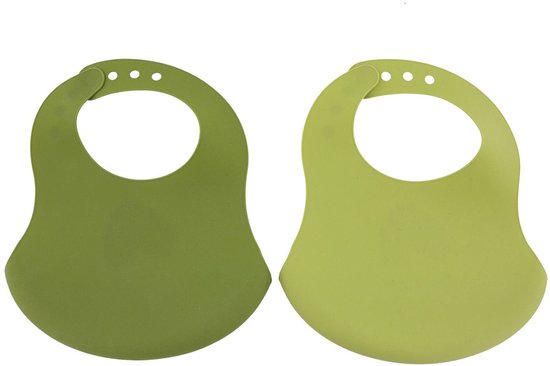 Trixie Afwasbaar slabbetje 2-pack Mr. Dino - Slab voor kinderen - 100%Food Grade Silicone - Eenvoudig schoon - Groen van Trixie — afbeelding 2