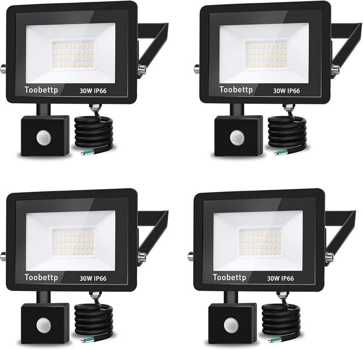 Krachtige Led Buitenlamp Met Bewegingssensor - 30W, 3000 Lumen, Warm Wit