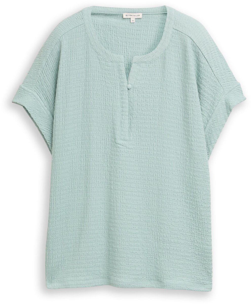 Tom Tailor - Crinkle T-shirt - Maat L - blue haze