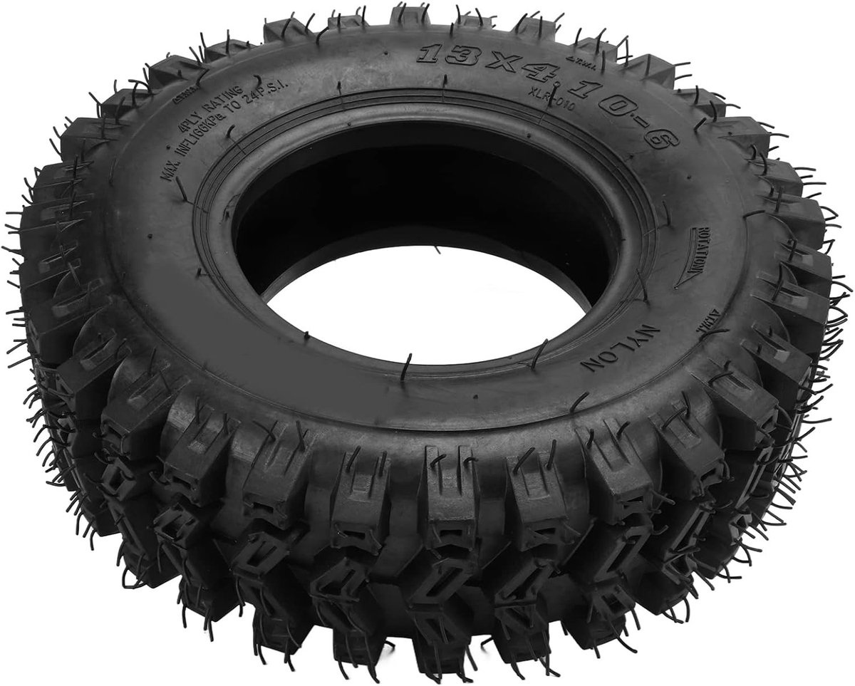 Allecto - Sneeuwveger Band - Verhoogde Grip - Verstevigd Ontwerp - 13x4.10-6 Formaat - ATV en Karts - Geschikt voor Mini 4WD 47cc 49cc - Zwart