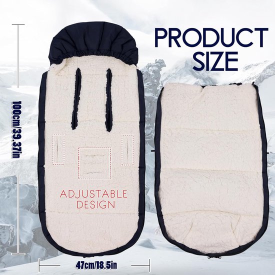 Universele Thermische Voetenzak voor Kinderwagen en Buggy - Warm Fleece & Wasbaar van Merkloos — afbeelding 2