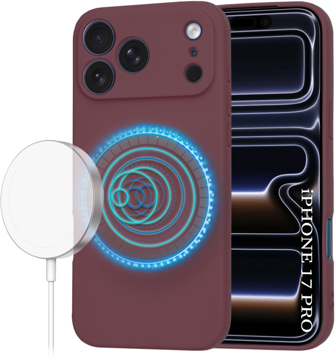Techsuit - SoftFlex MagSafe - iPhone 17 Pro - Plum Red