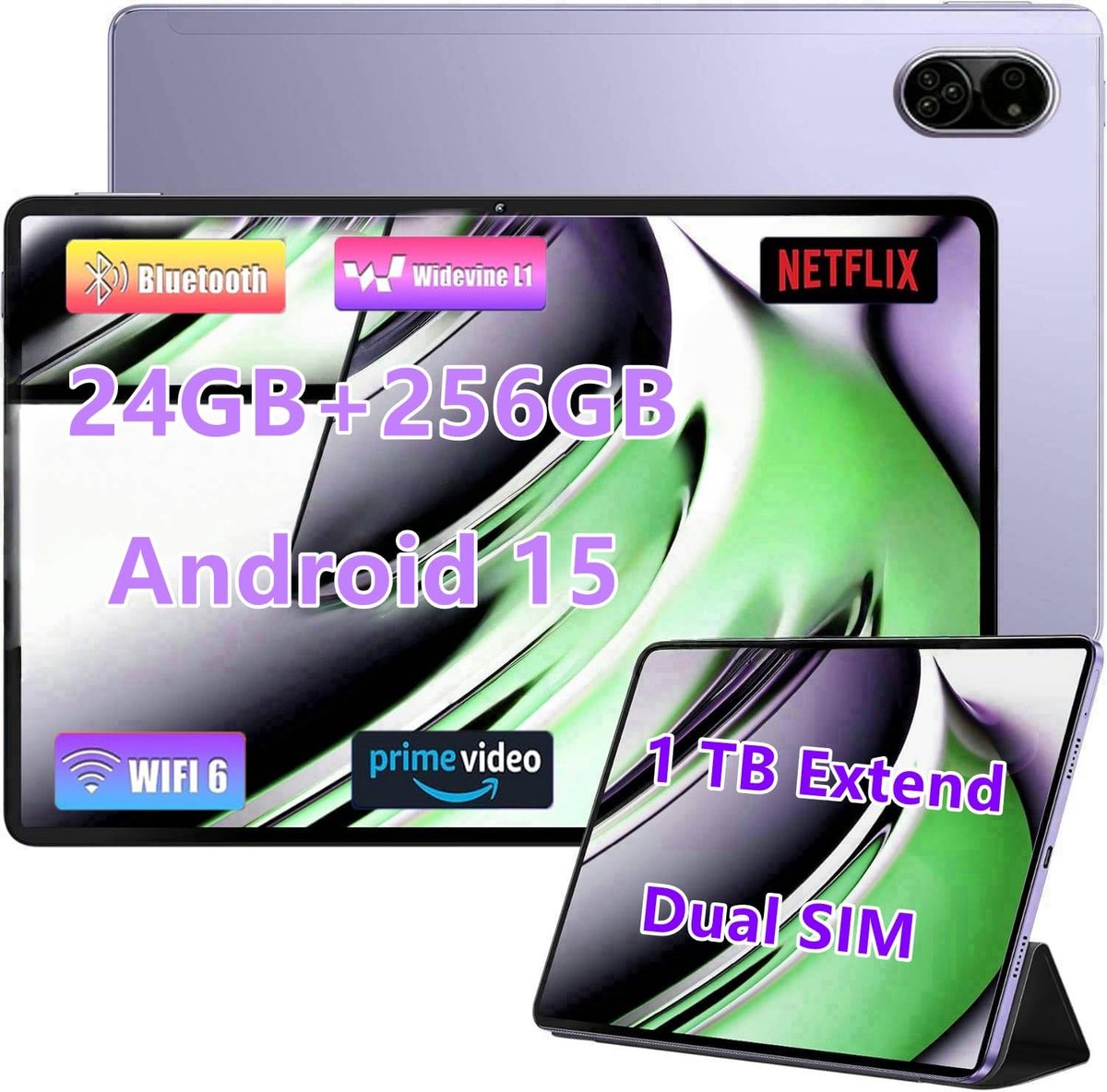 10.1 Inch Android Tablet 128GB, 4G LTE Dual SIM, 20GB RAM, Octa-Core, WiFi, Type-C