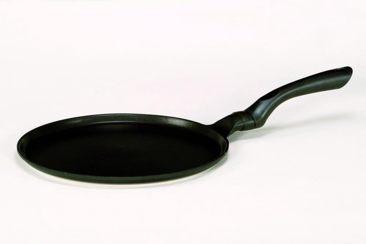 Pannenkoekenpan - Crêpe pan - Ontbijt maken - Gegoten aluminium - 28 cm - Zwart