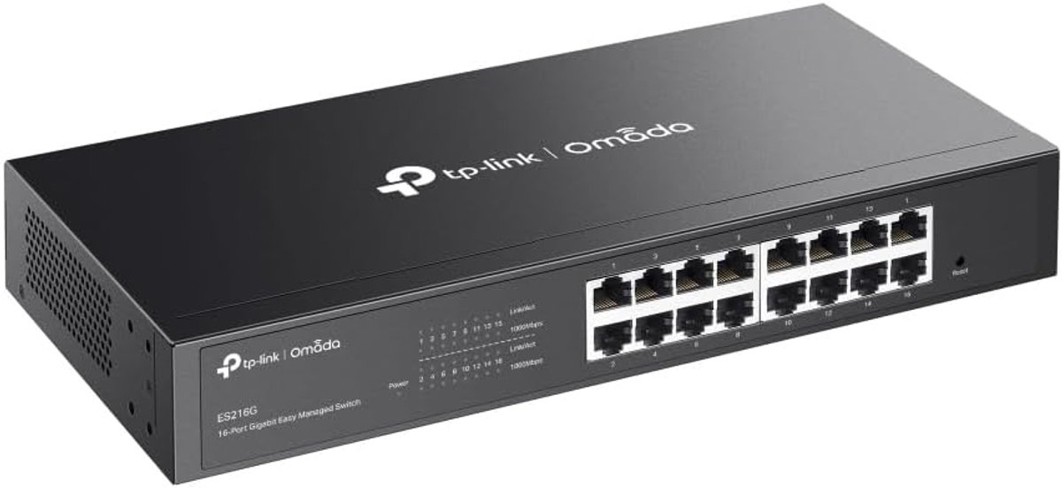 Netwerk Switch - Gigabit Poorten - Netwerk Beheer - Eenvoudig Beheer - 16 Poorts - Zwart