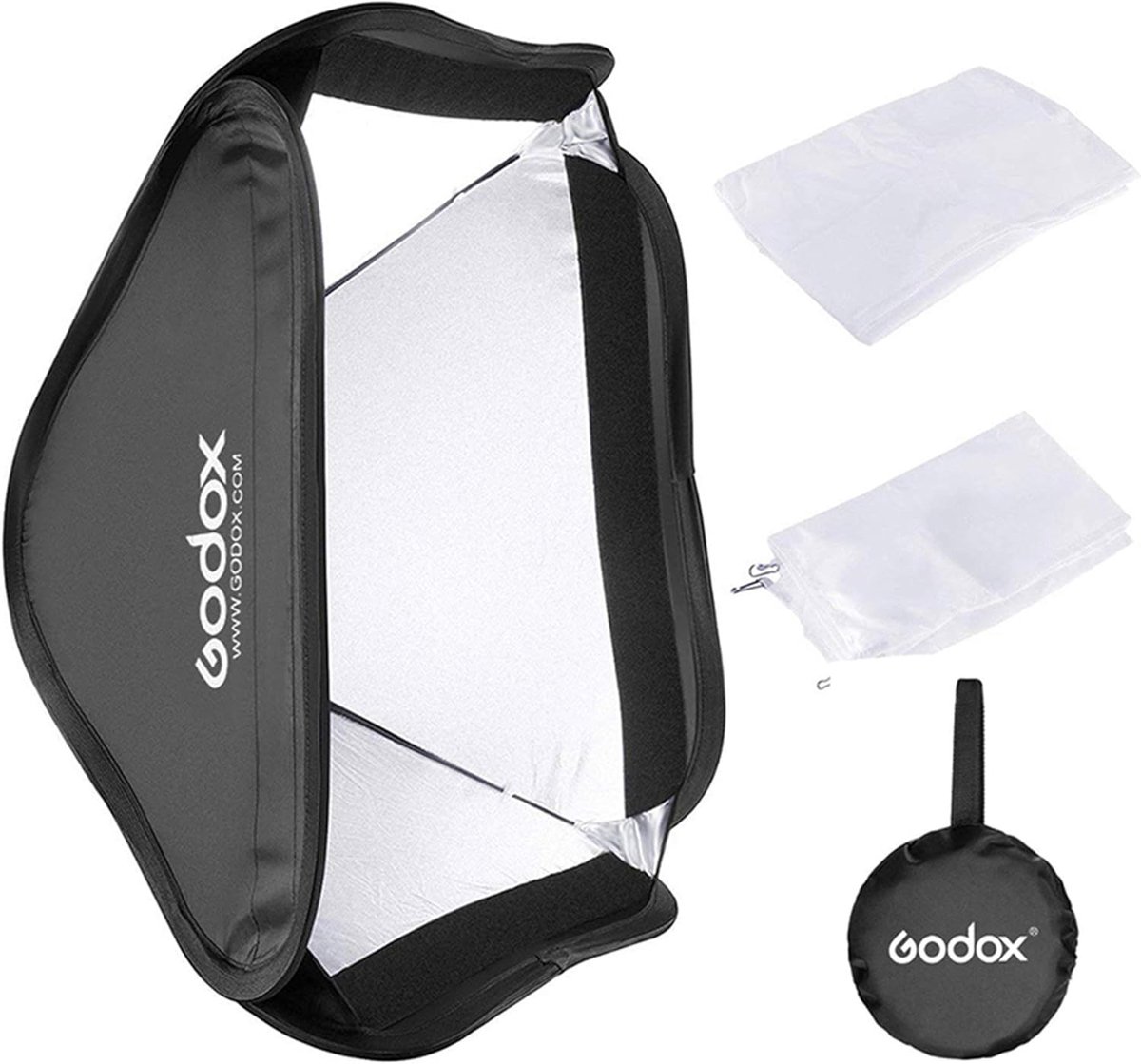 Draagbare Softbox 80x80cm voor Cameraflitser - Snelle Montage