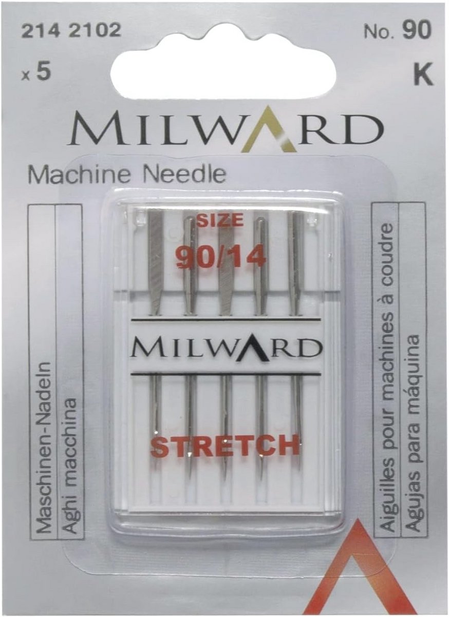 Naaimachine Naalden - Stretch Naalden - Elastische Stoffen - Speciale Punt - 90/14 - Zilver