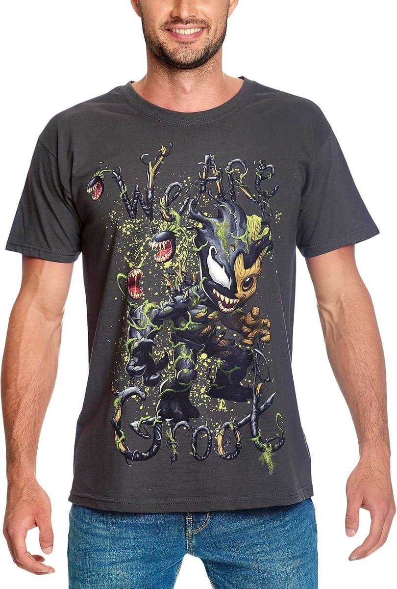 Heren T-shirt - Grafisch Shirt - Casual Kleding - Uniek Frontprint Design - Maat M - Grijs