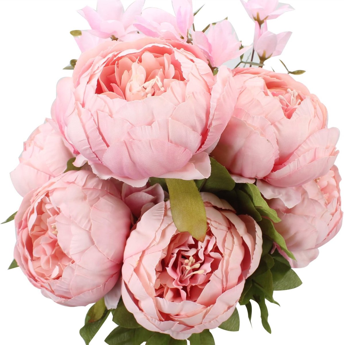 Kunstzijde Pioen Boeket - Nep Bloemen - Bruiloft Woondecoratie - 13 Stengels Per Boeket - 