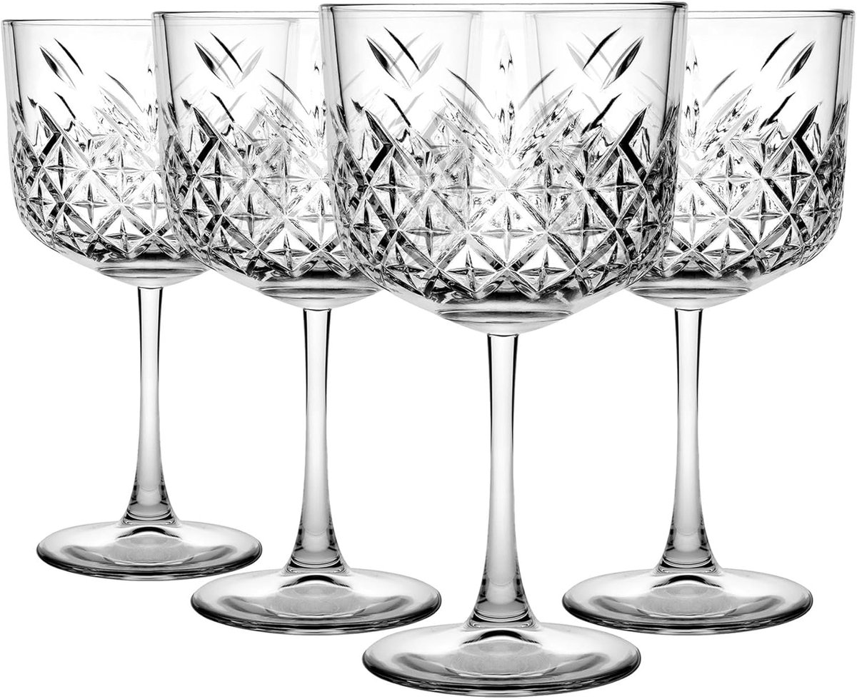 Cocktail Glazen - Drank Glazen - Feestelijke Drankjes - Geëtste Decoratie - 490ml