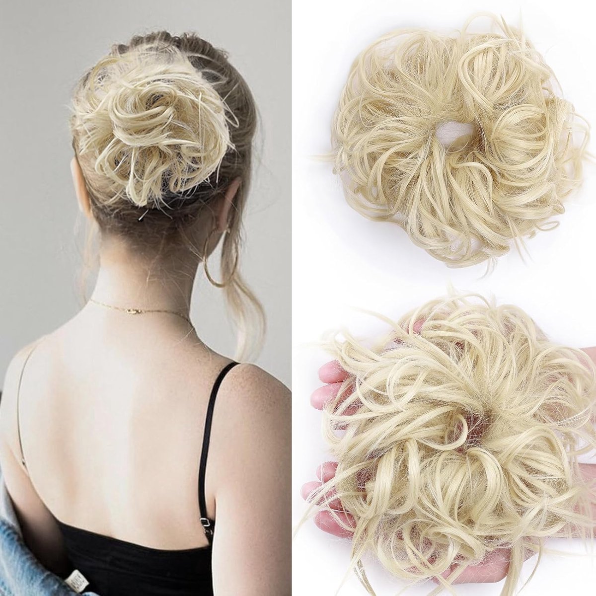 Rommelige Haar Scrunchie voor Haarverlenging en Volume in Golvende Stijl