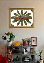 ONAZ Muurdecoratie poster klassieke auto bruine Porsche A3