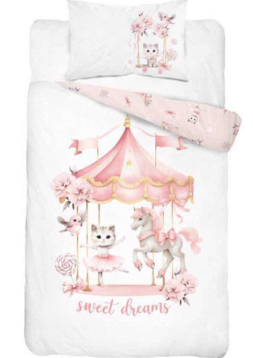 Baby Dekbedovertrek Sweet Dreams Poederroze 100x135 + 40x60 cm