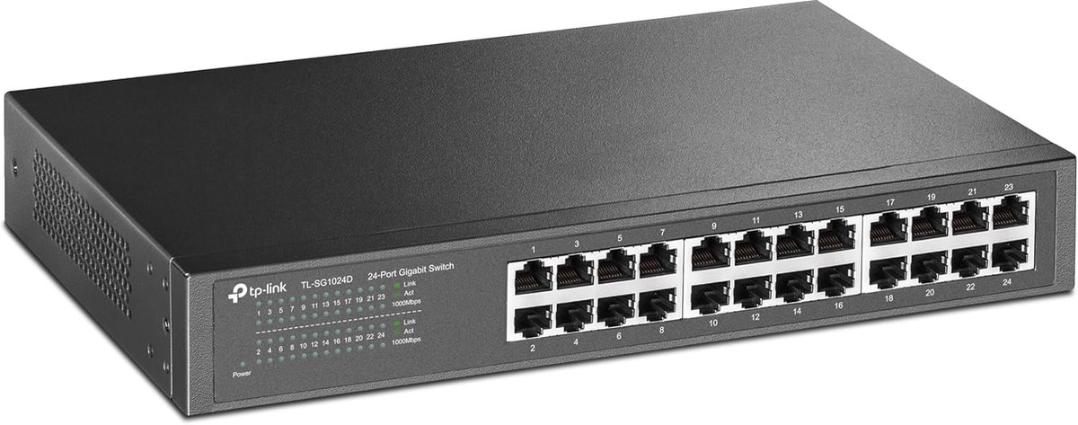 24-Poorts Gigabit Netwerk Switch - Ongemanaged - 1000Mbps