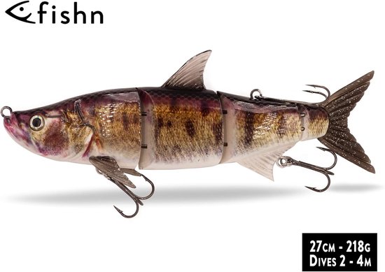 XL Kunstaas Hengel 27cm 218g - Slow-Sinkende Meerdelige Swimait voor Grote Snoek — afbeelding 2