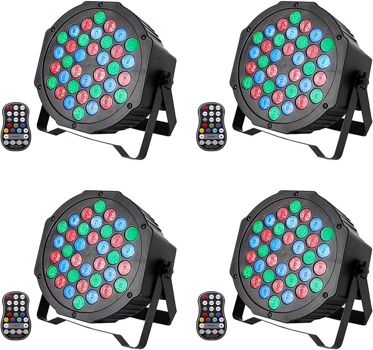 Oplaadbare RGB LED Podiumverlichting Set met Afstandsbediening voor Feest en DJ