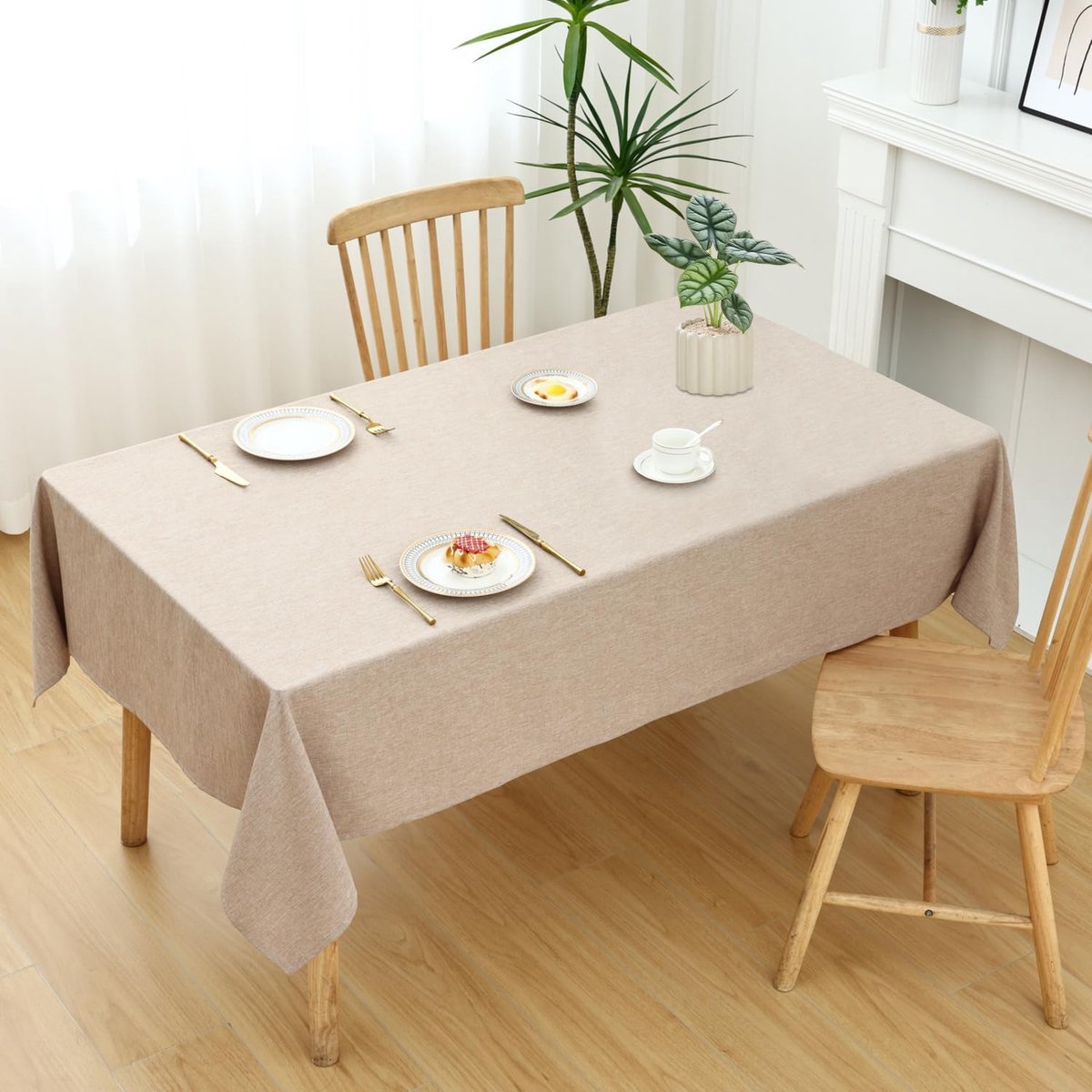 Tafelkleed Linnenlook Rechthoekig 140x300 cm - Waterafstotend en Vuilafstotend