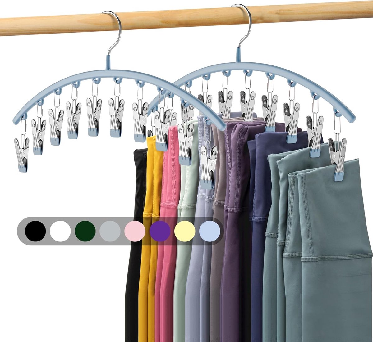 Legging Organizer voor Kast - Ruimtebesparende Hanger met Clips voor Yogabroeken