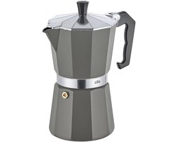 Espressokoker - Moka pot - Koffie zetten - Klassiek design - 15x10x15 cm - Grijs