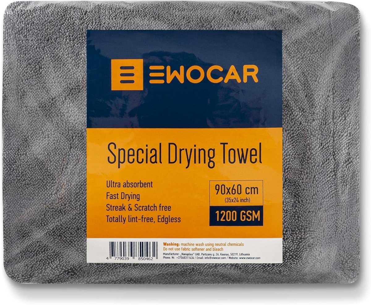 Ultra Absorberende Microvezel Droogdoek Auto 1200GSM - Randloos voor Streeploos Drogen