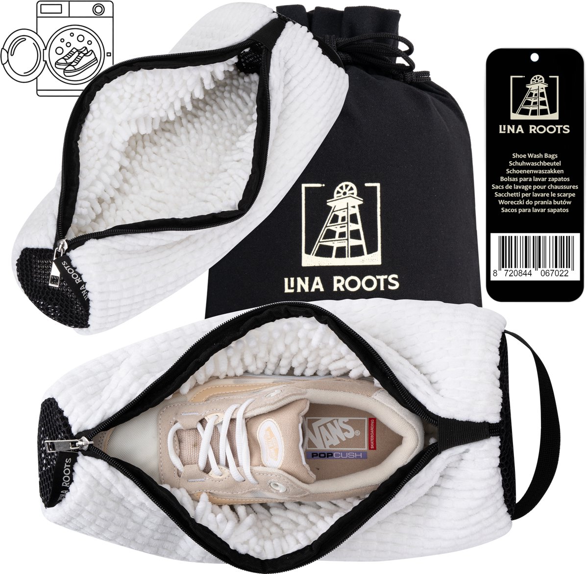 Lina Roots® Kicks Cleaner - Schoenen Waszak Set - 2 Stuks - Wasmachine Wasnet voor Sneakers — afbeelding 1