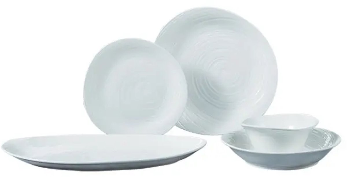 Bricard Revel Dinner Set 25-delig Porselein Wit Vaatwasserbestendig