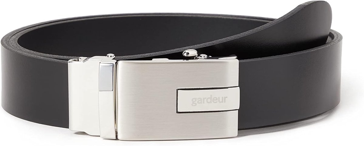 Leren Herenriem met Automatische Zilverkleurige Gesp