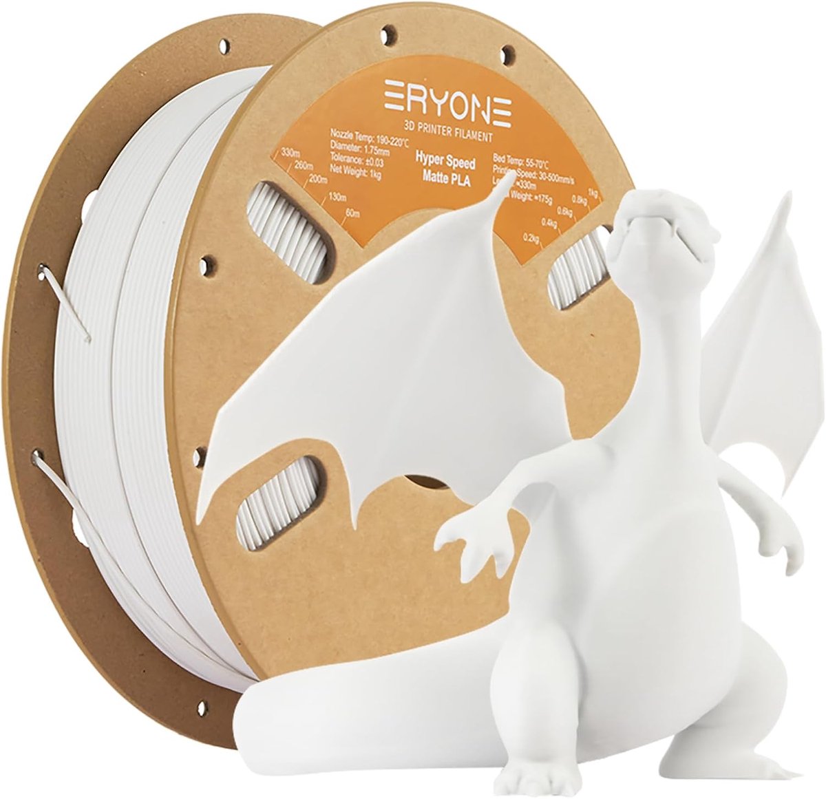 Matte PLA Filament 1.75mm Wit - 1kg Spoel voor FDM 3D Printers