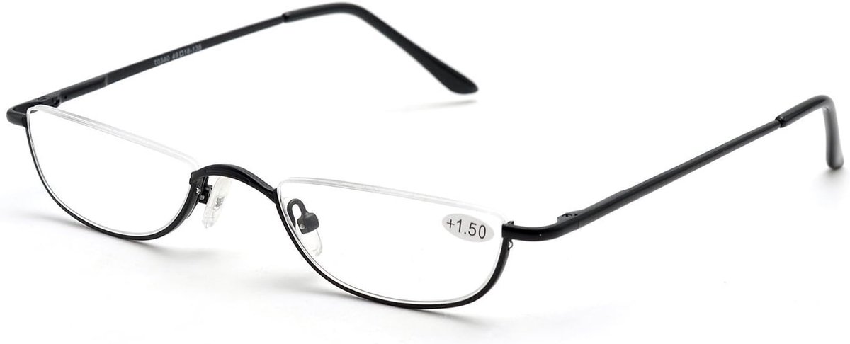 Klassieke Leesbril Unisex Metalen Montuur Halve Maan Sterkte +1.0 tot +4.0