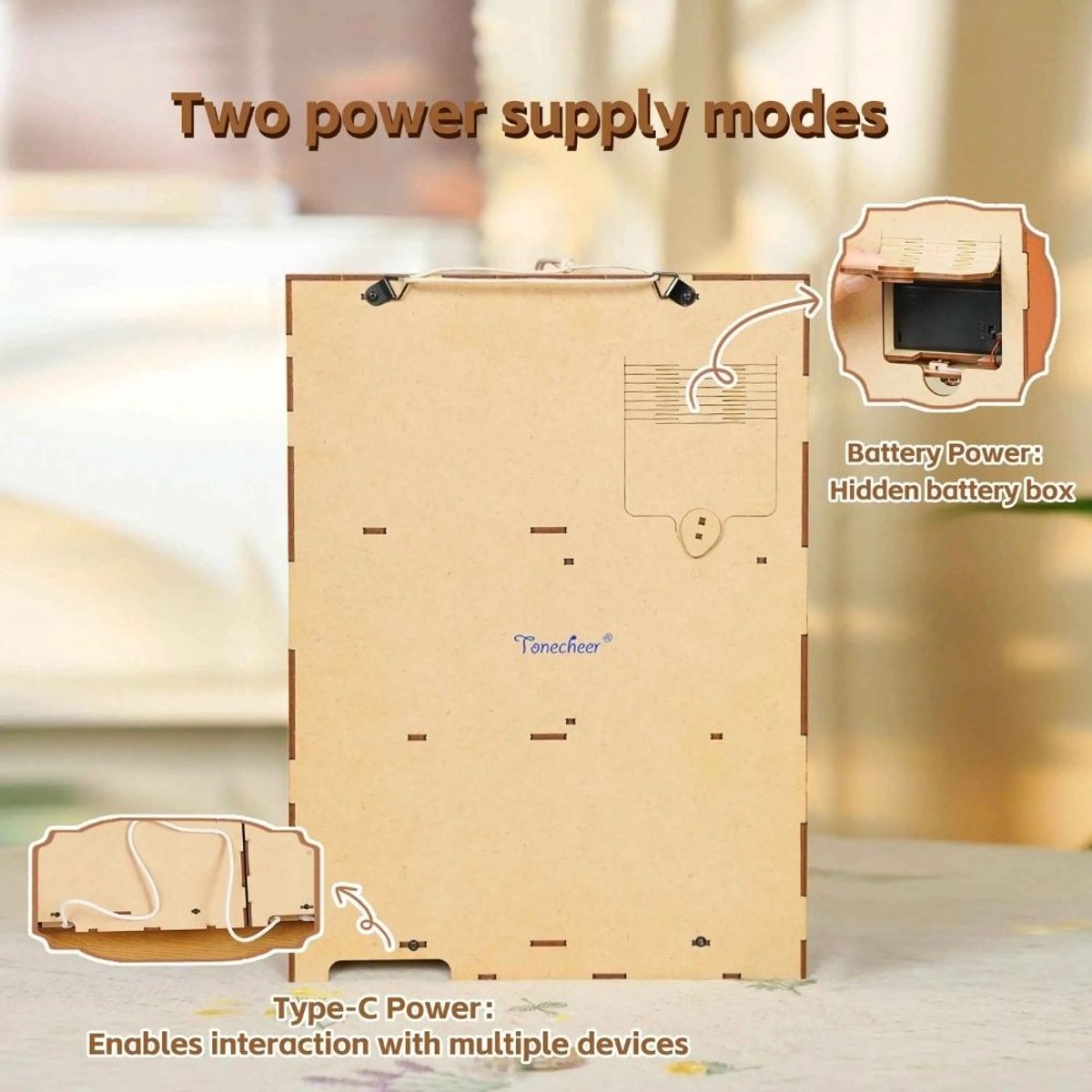 Tonecheer TQ456 Travel Collector Bouwpakket | Miniatuur huisjes pakket modelbouw voor volwassenen | Houten 3D Puzzel | Woonkamer decoratie schilderij | Bewegingssensor led lights verlichting | DIY poppenhuis display collectie — afbeelding 7