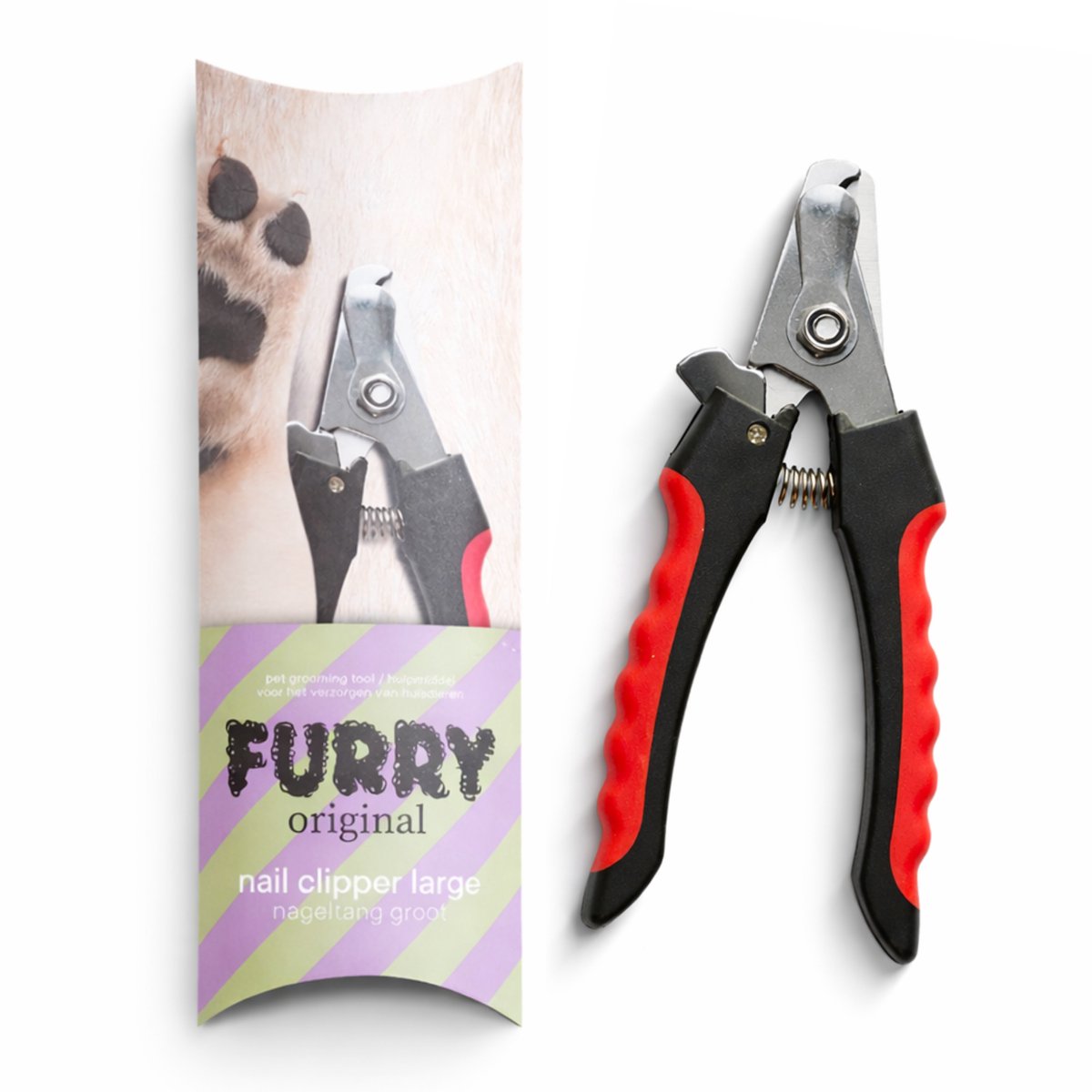 Furry Original® Grote Nagel knipper - voor Honden, Katten & Konijn - Nagelschaar met Comfortabel Handvat - Nauwkeurige Nageltang Hond - Verzorging & Accessoires