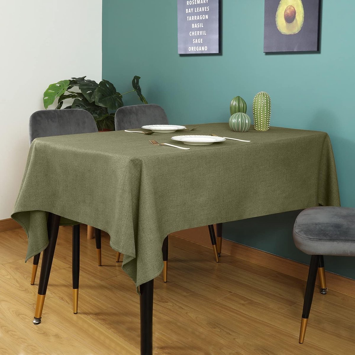 Waterdicht Rechthoekig Tafelkleed met Linnenlook voor Binnen en Buiten