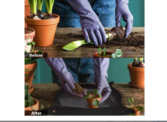 17-delige tuinverplantingsgereedschappen met opvouwbare plantenomplantmat Mini tuingereedschap voor vetplanten met handzame opbergtas voor binnen en buiten miniatuurtuin — afbeelding 2