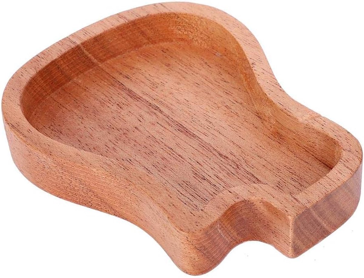 Gitaarplectrum Houder in Mahoniehout, Gitaarvormige Opbergdoos