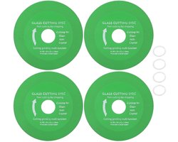 Allecto - Glass Cutting Disc - 4 Stuks - Geschikt voor Tegels en Jadesteen - 100x20x15x15x1mm - Glaszaagblad Set - Voor Keramische Tegels - Groen e...