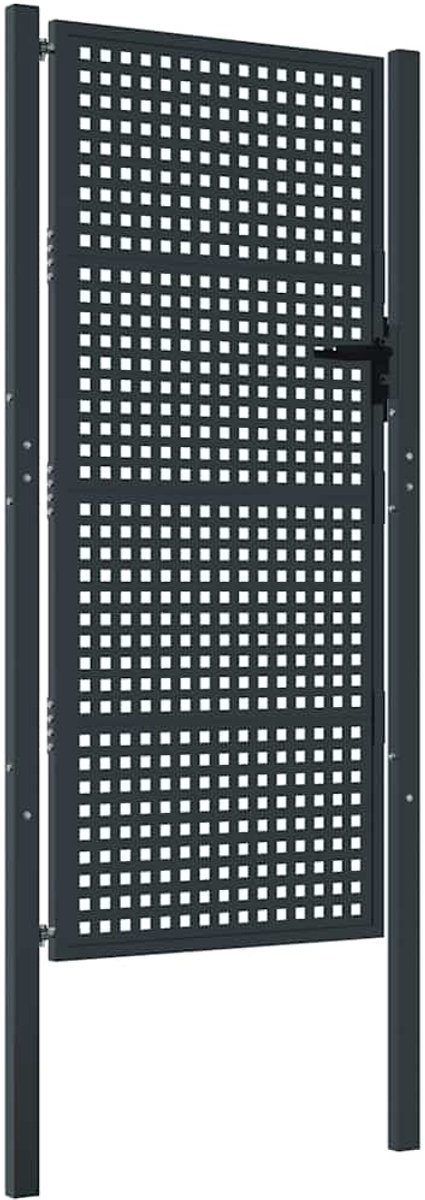vidaXL - Tuinpoort - Antraciet - 100x175 - cm - Staal