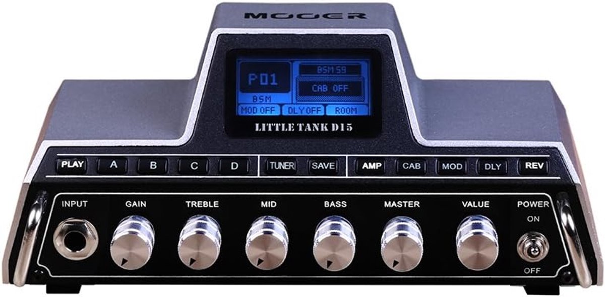 Draagbare Mini Gitaarversterker Hoofd met 15W Vermogen en Digitale Modellen