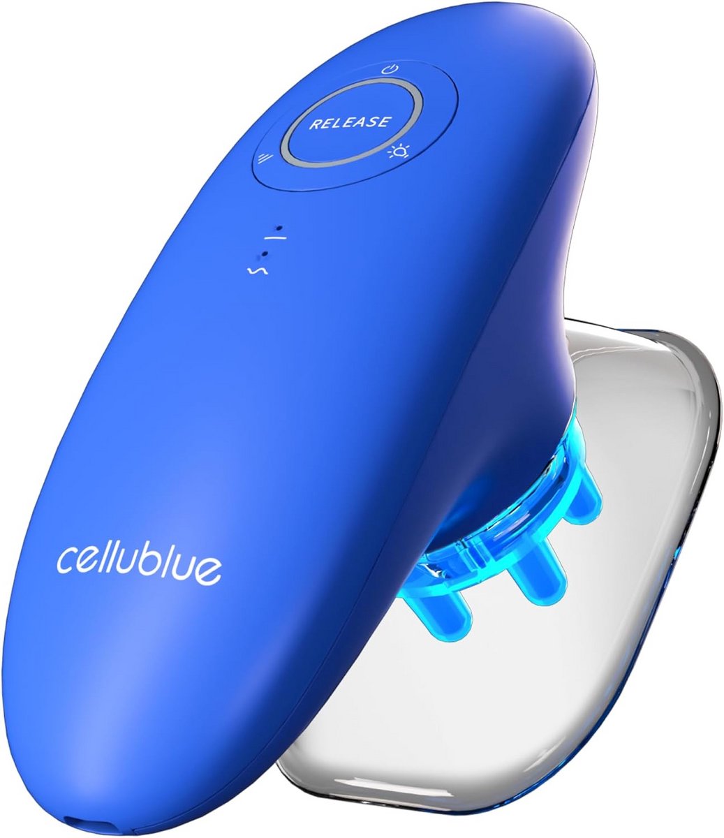 Elektrisch Massageapparaat - Zuignap Apparaat - Huidverbetering - 6 Intensiteitsniveaus Blauw Licht - 8.5 x 12.5 x 18 cm