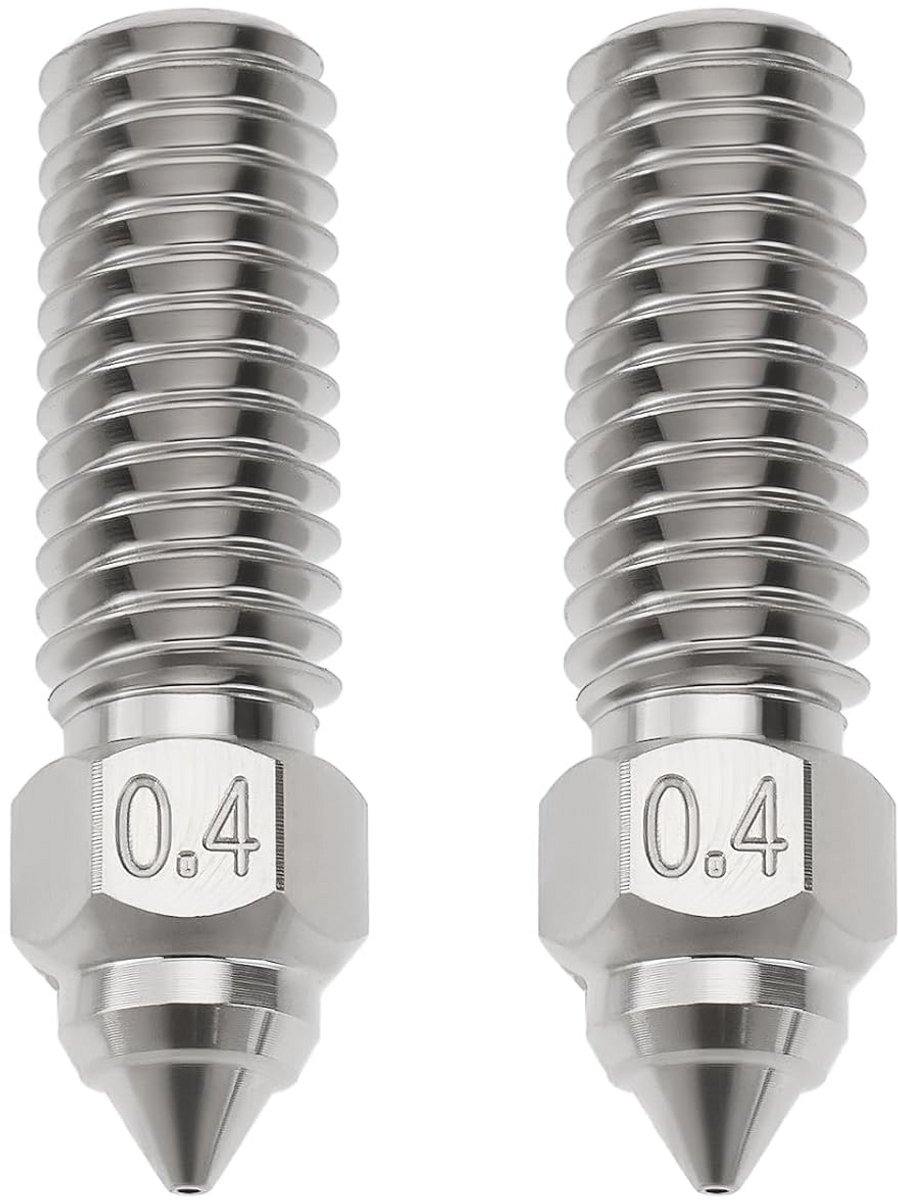 2x 0.4mm 3D Printer Mondstukken Chroom Zirkonium Koper voor Creality K1/Ender 3/CR-10 Series