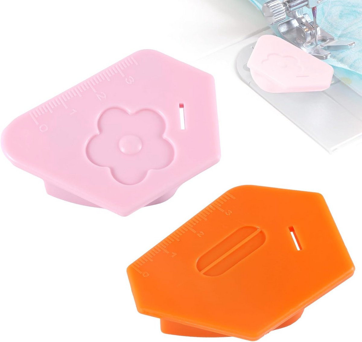 2x Magnetische Naadgeleider met Schaal voor Naaimachine - Multifunctionele Zoomhouder
