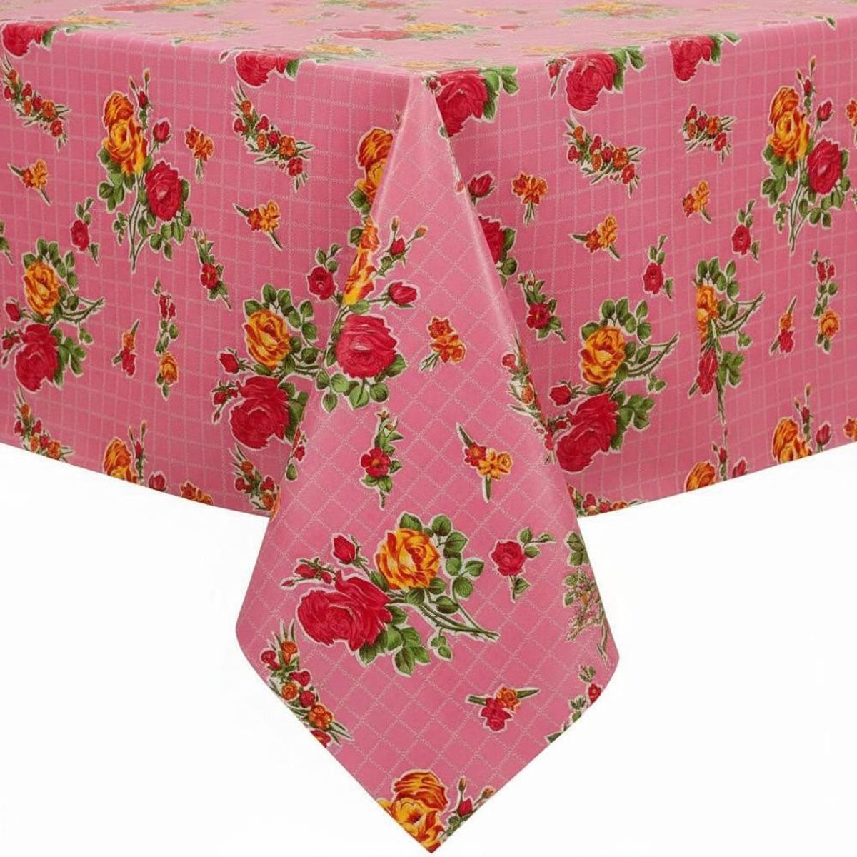 Protecttable - Mexicaans tafelzeil Rosedal roze 120x330cm - Tafelkleed Afwasbaar - Kunststof