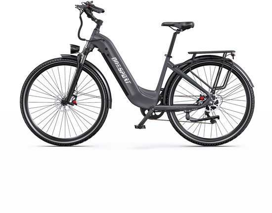 Elektrische Fiets ONESPORT OT05PRO - 140 km Actieradius - 810Wh/22.5Ah Accu - 28 Inch Wielen - Shimano 7 Versnellingen - Hydraulische Schijfremmen - Aluminium Frame - LCD Display & APP - Elektrische Stadsfiets - Technisch grijs — afbeelding 2