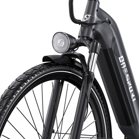 Elektrische Fiets ONESPORT OT05PRO - 140 km Actieradius - 810Wh/22.5Ah Accu - 28 Inch Wielen - Shimano 7 Versnellingen - Hydraulische Schijfremmen - Aluminium Frame - LCD Display & APP - Elektrische Stadsfiets - Technisch grijs — afbeelding 4