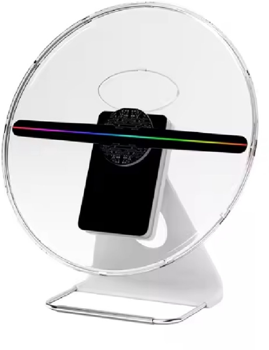 HOLOGRAM 3D VENTILATOR PROJECTOR AD30 OP BATTERIJ 30CM MET BESCHERMKAP