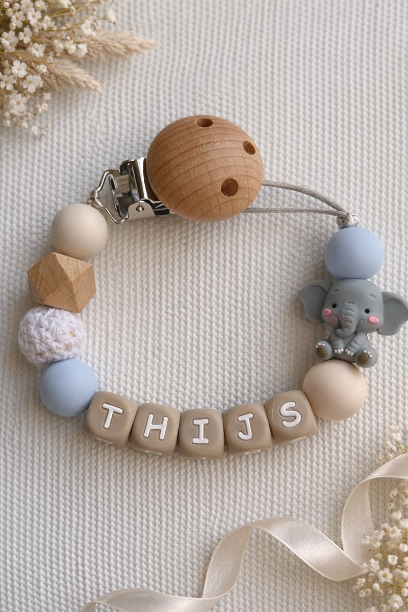 speenkoord met naam | gepersonaliseerd | beer-blauw-wit |verzending binnen 24h | kraamcadeau & babycadeau | baby | speenketting