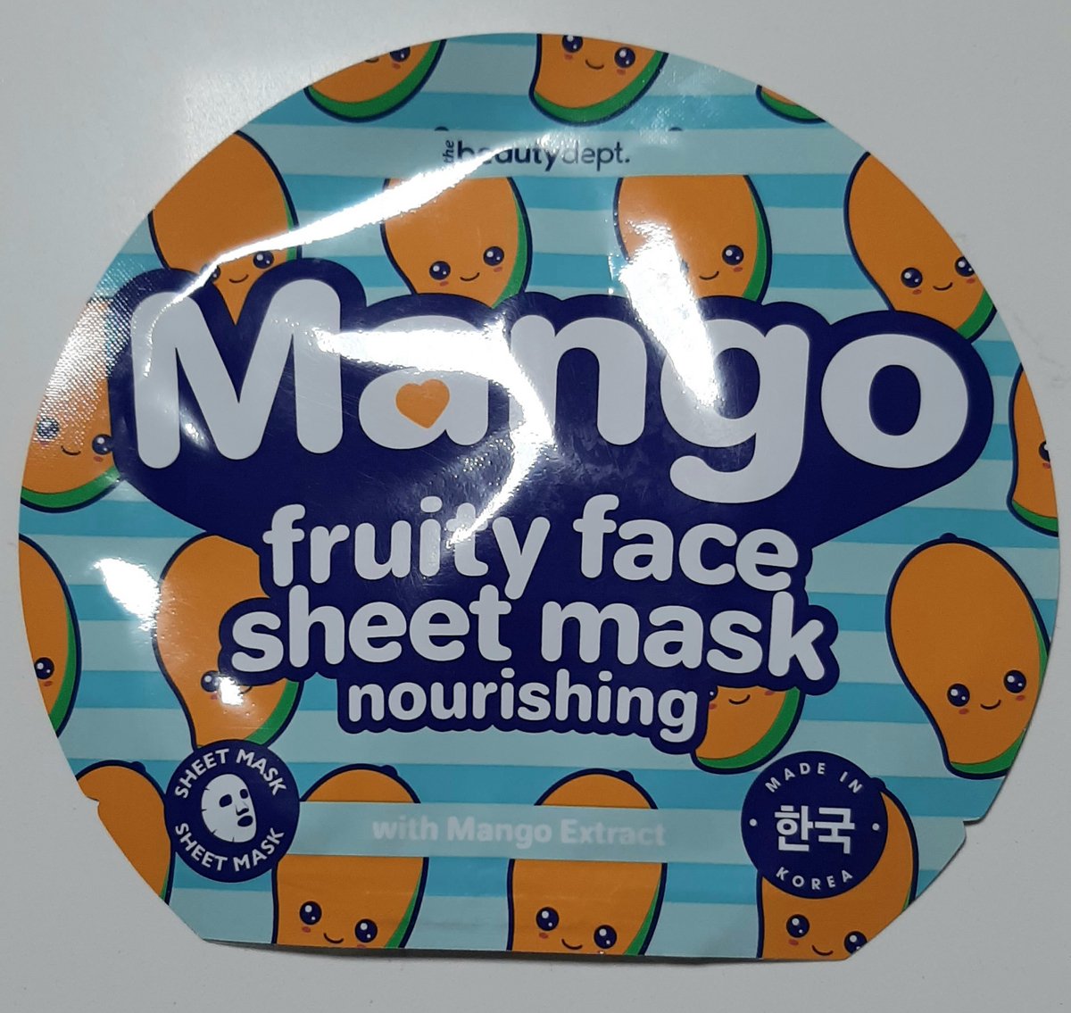 Beautydept gezichtsmasker - fruity sheet face mask - Mango fruit masker tissue - voedend nourishing
